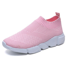 Load image into Gallery viewer, Women Shoes 2019 New Flyknit Sneakers Women Breathable Slip On Flat Shoes Soft Bottom White Sneakers Casual Women Flats Krasovki
